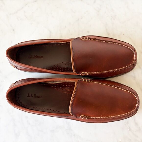L.L.Bean Casco Bay Boat Mocs Men\'s 14EE Brown Leather Slip-On Venetian Loafers main image 6